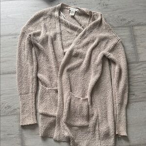 Rachel Zoe Textured Knit Cardigan in Light Tan